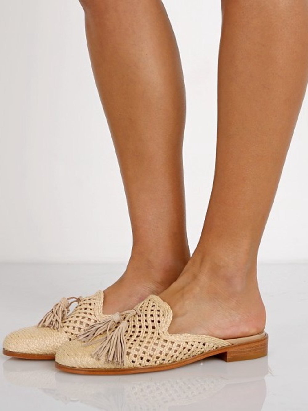 Schutz Polyni Woven Tassel Slide Natural 9.5 - Picture 4 of 12
